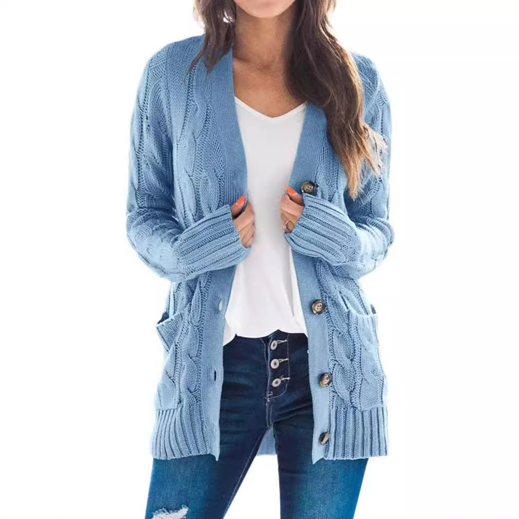 Damen Pullover Langarm Warm Elegant