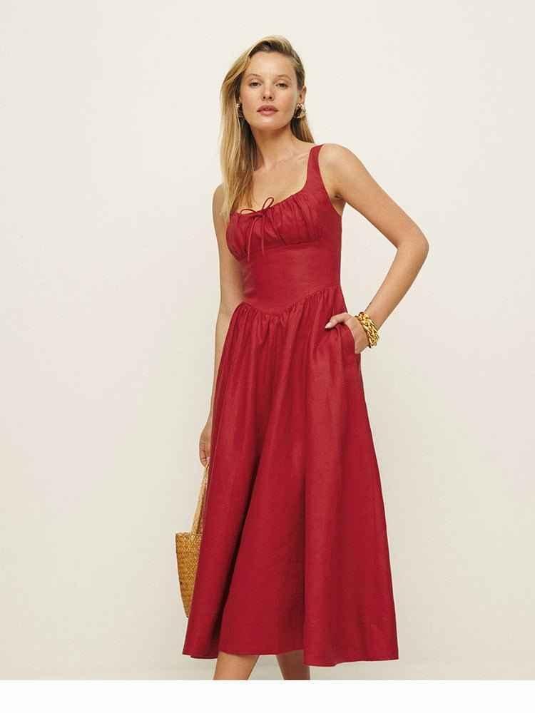 Sommerkleid Leinen Elegant Röckchen