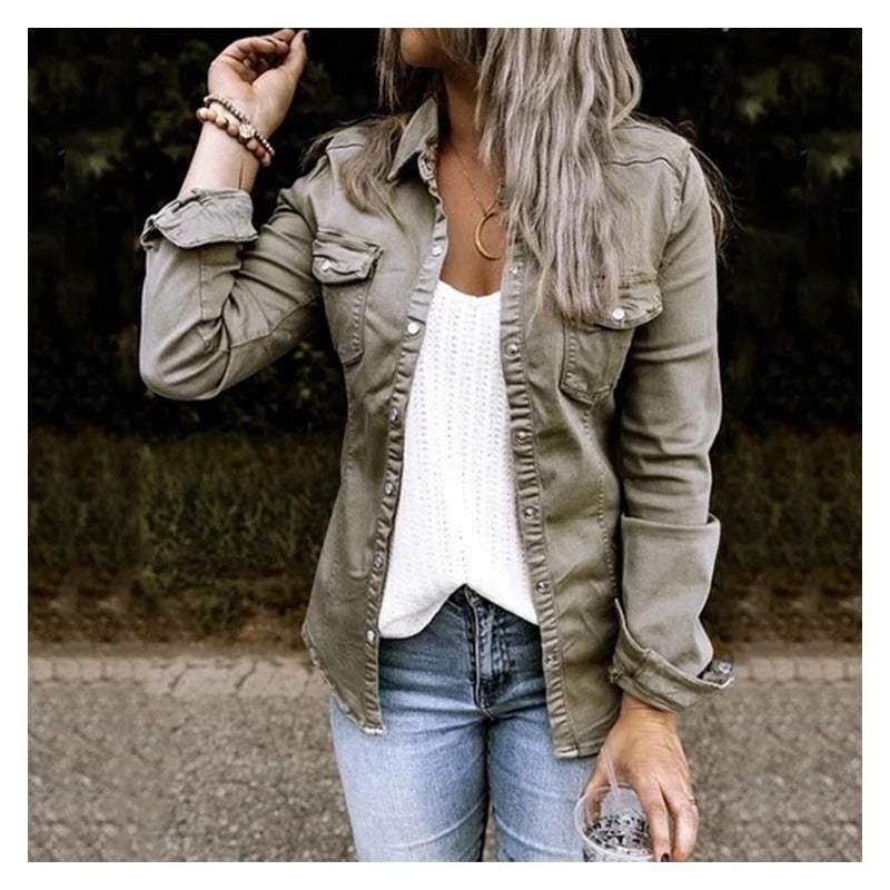 Bequemes Damen Overshirt Weich Baumwolle