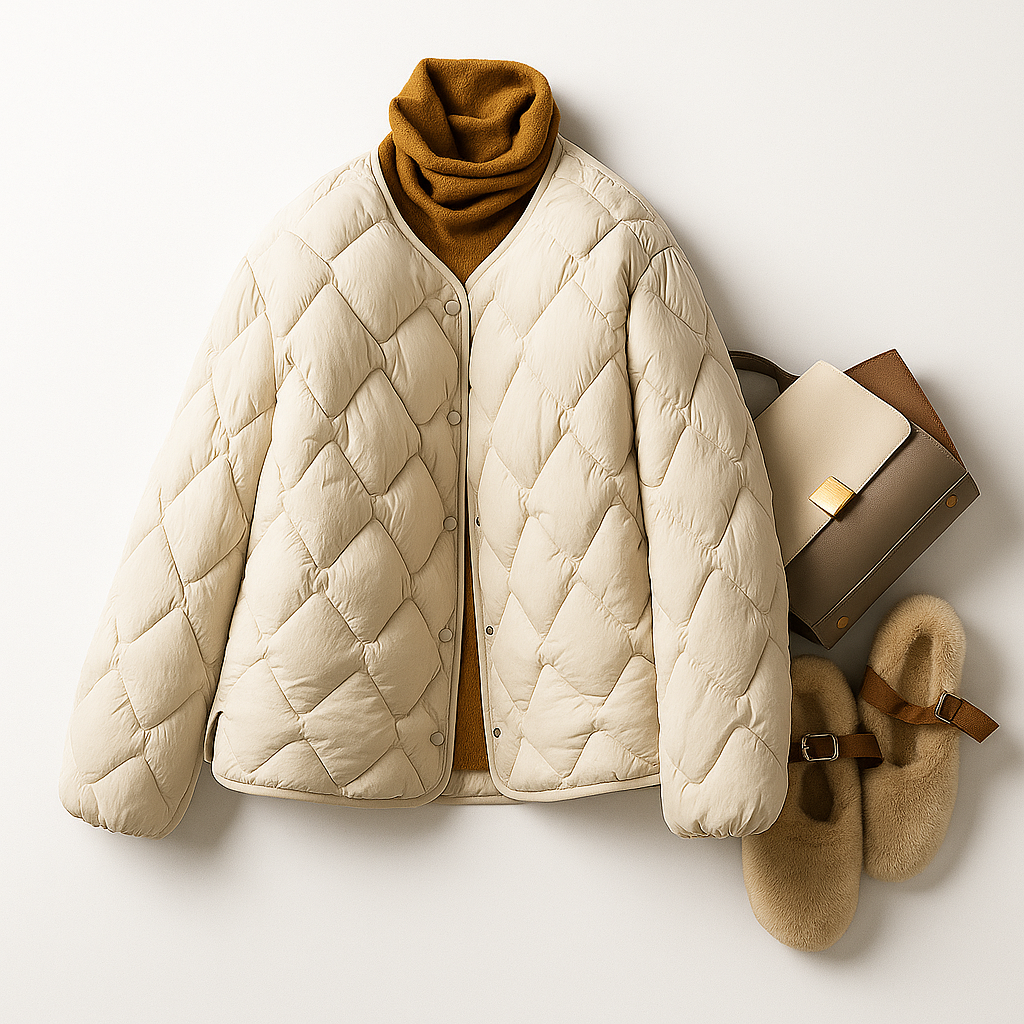 Damen Winterjacke Warm Gesteppt Leicht