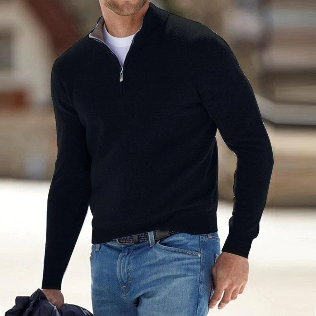 Bequeme Herren Pullover Zip Oberteil