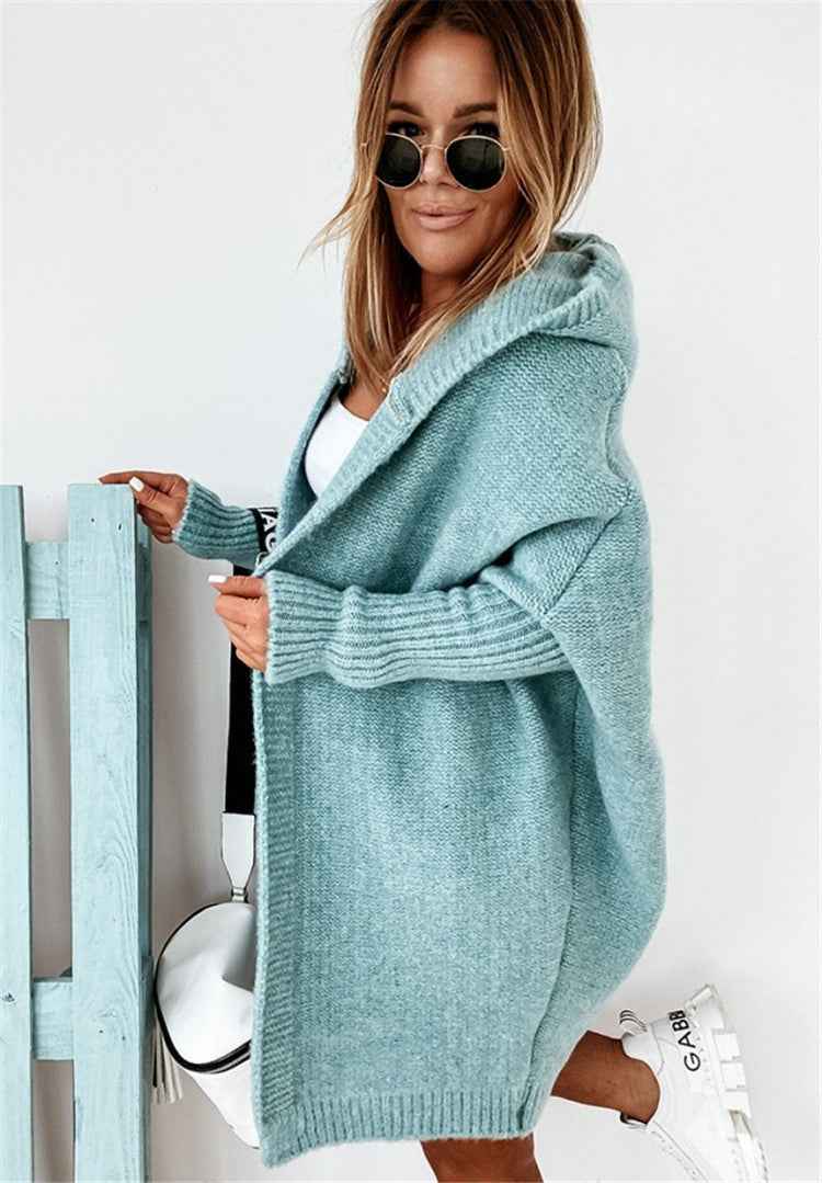 Große Strickjacke mit Kapuze Oversized