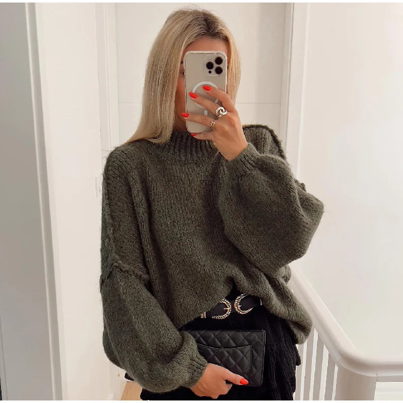 Übergröße Strickpullover Damen Großgröße