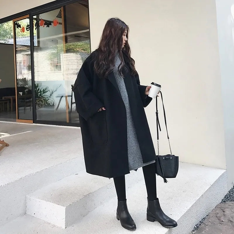Übergröße Trenchcoat Damen Wollmischung