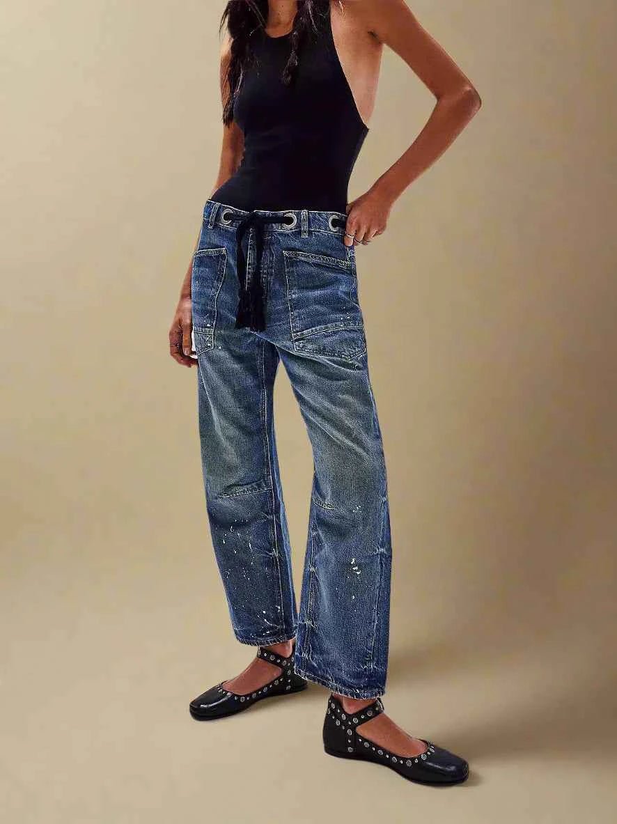 Farbenfrohe Frauenhose Patchwork Style