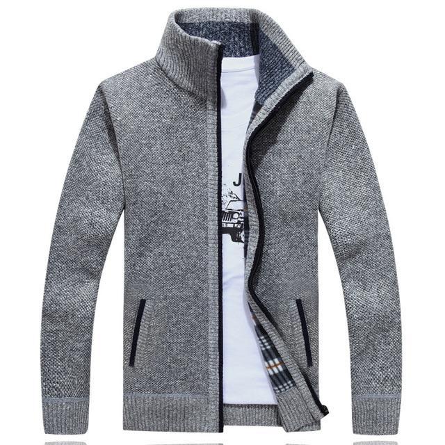 Dicke Strickjacke Vlies gefüttert Warm