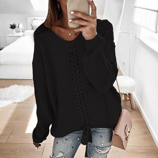 Bequemer Pullover mit Rippbund