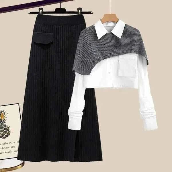 Damenschuhe sind nicht im Titel, es geht um Rock und Oberteil: Frauen Rock Oberteil Set Chic