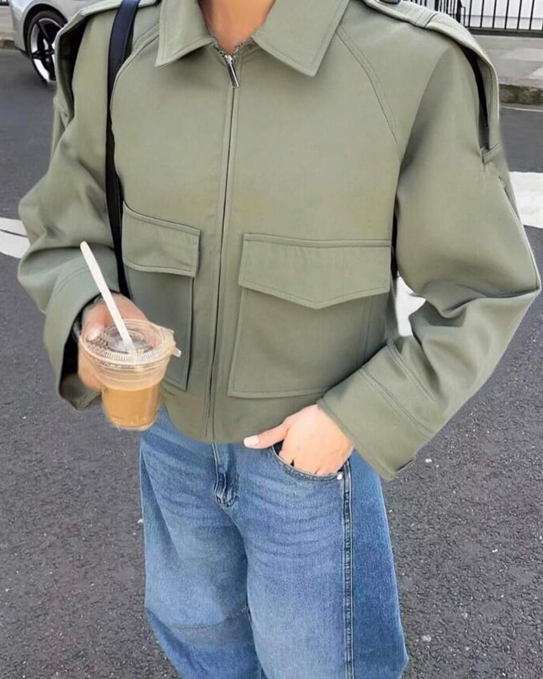 Klassische Trenchcoat Jacke Kurz