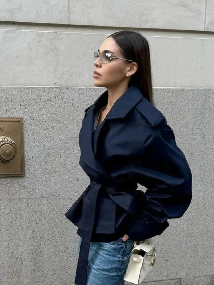 Übergrößer Trenchcoat Gürtel Mantel