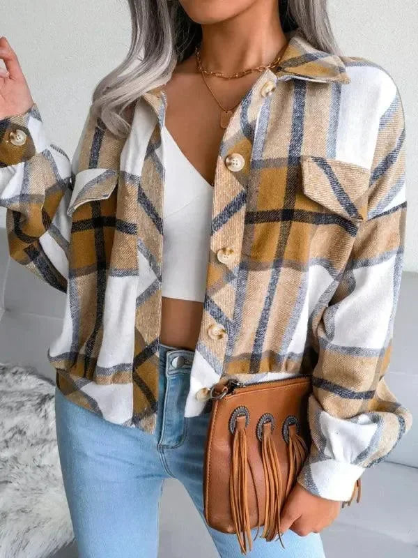 Stylischer Karomantel Damen Locker Fit