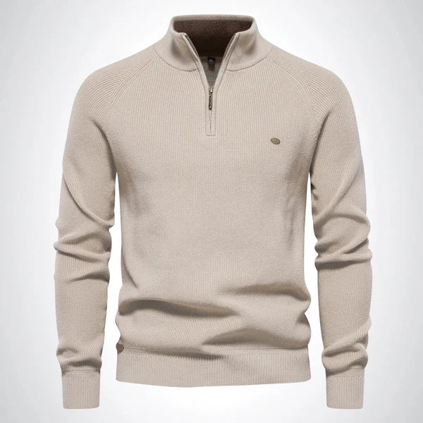 Herren Strickpullover Slim Fit Halbzipper