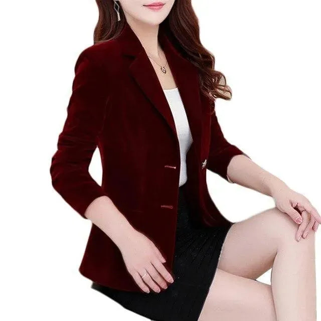 Eleganter Damen Blazer Zart Samt Optik