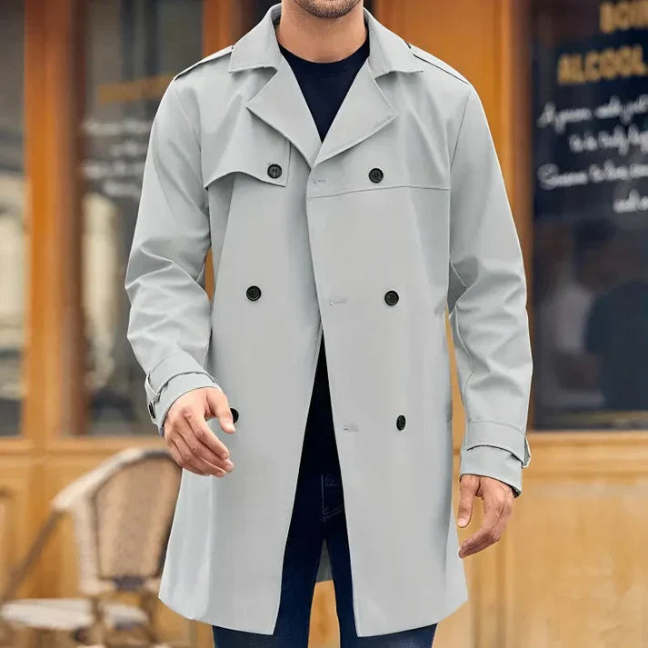 Herren Trenchcoat Klassisch Doppelreihig