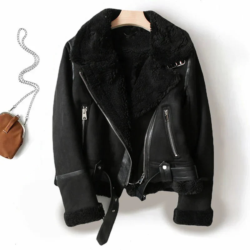 Warme Fleece Bomberjacke Sherpa Style