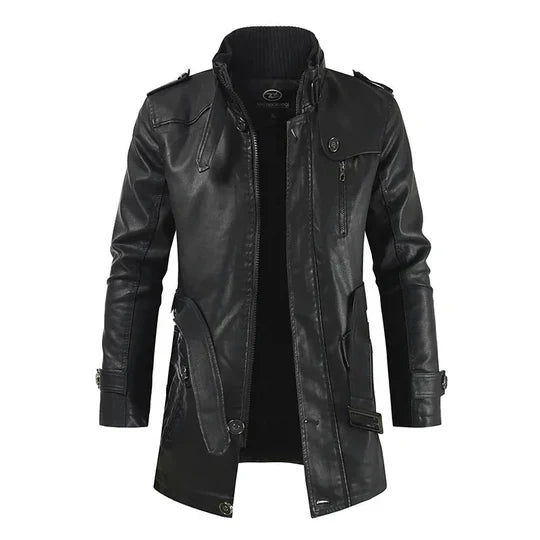 Eleganter Herren Leder-Mantel