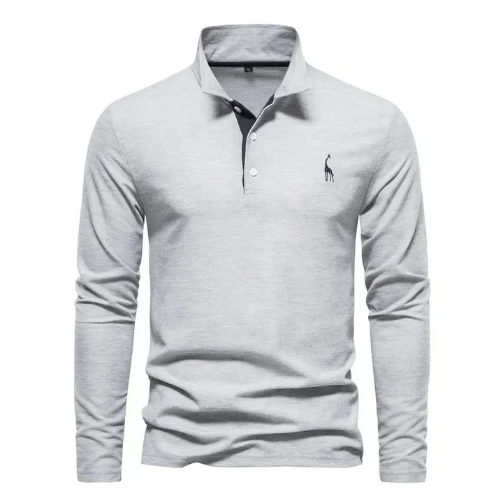 Herren Langarm Poloshirt Elegant