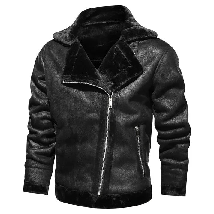 Lederjacke Bomber Stil Herren Casual
