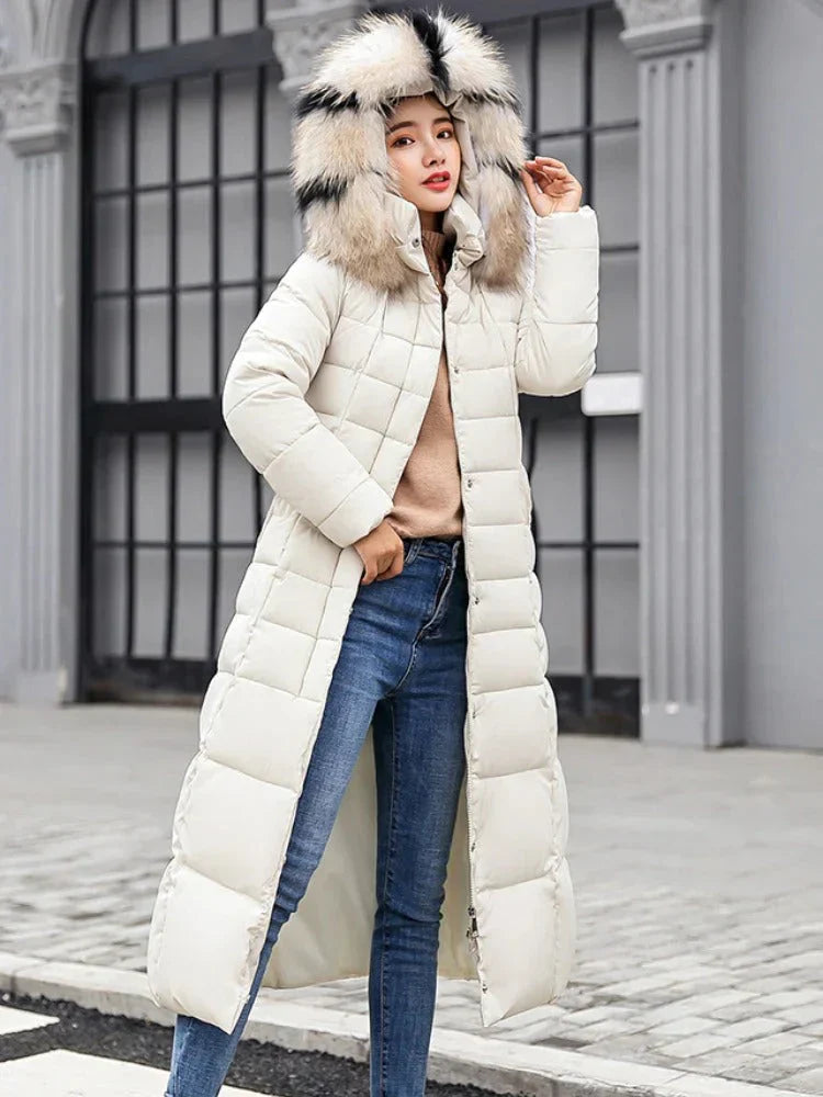 Damen Winterdaunenparka Lang Elegant