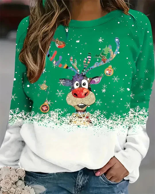 Damen Pullover Rundhals Langarm