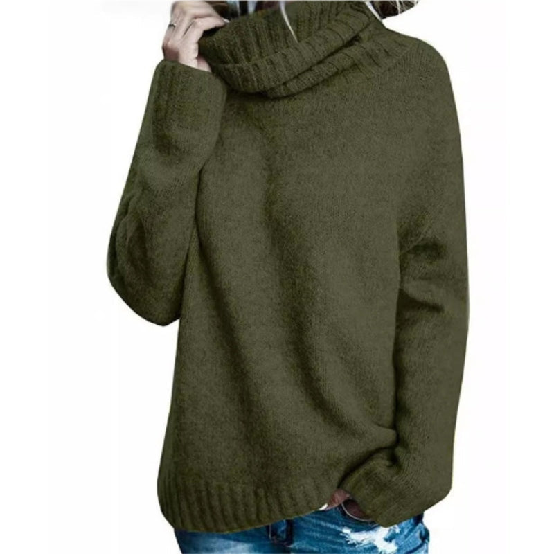 Bequemer Rollkragenpullover Weich Dickstrick