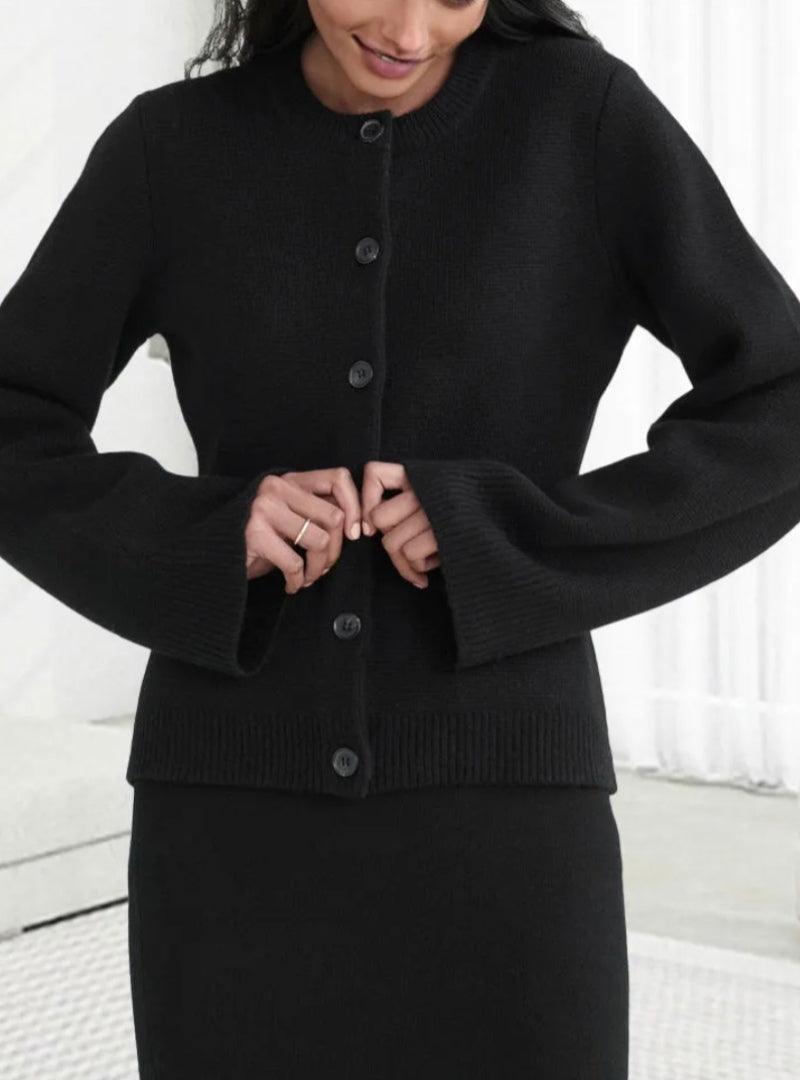 Damenschal Strickjacke Rundhals Weich Bequem