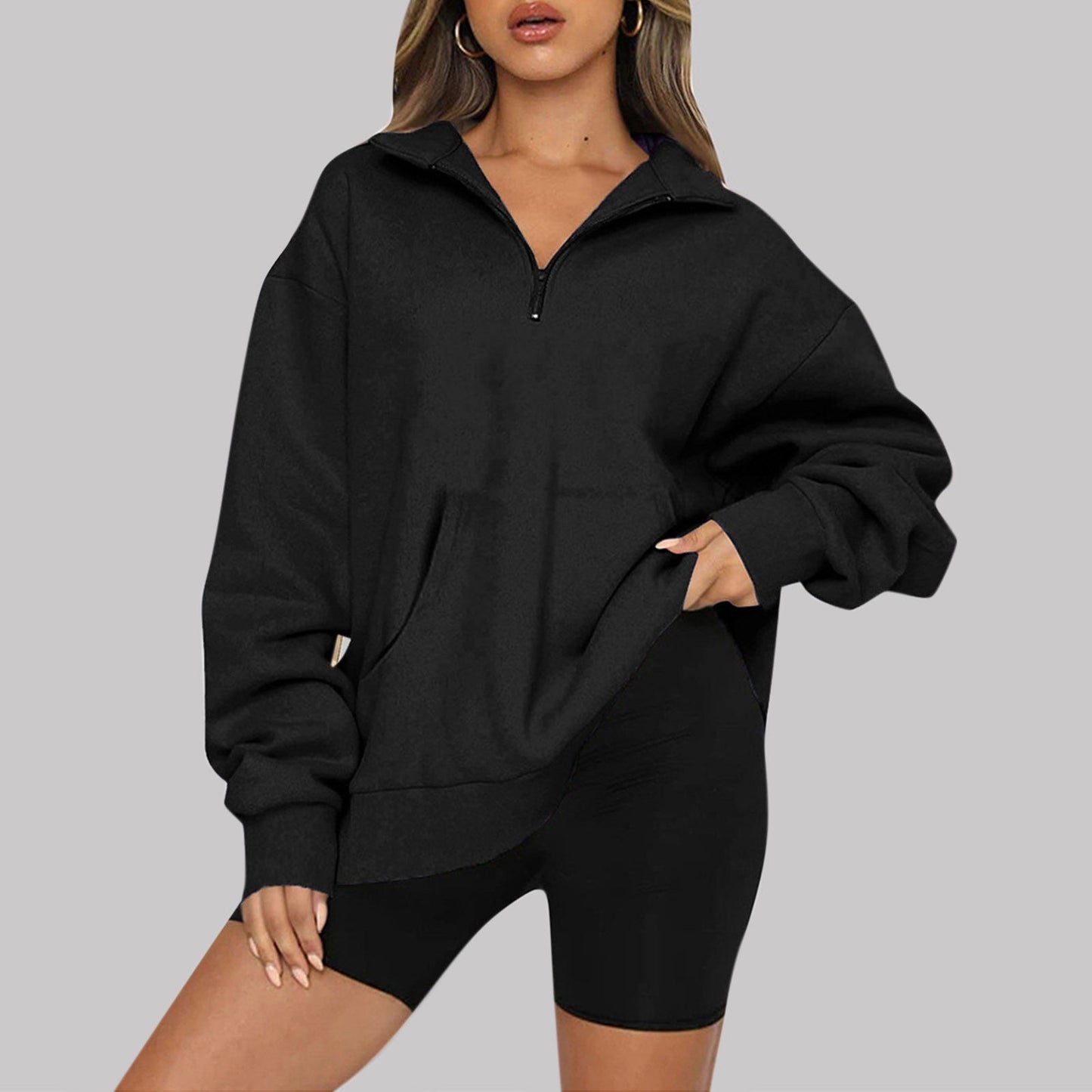 Stylische Winterjacke Zip Jumper Modern Lässig