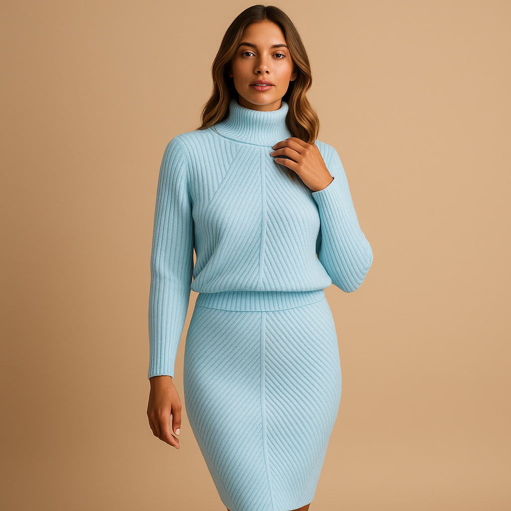 Damenkleid Mittellang Winterlich Elegent
