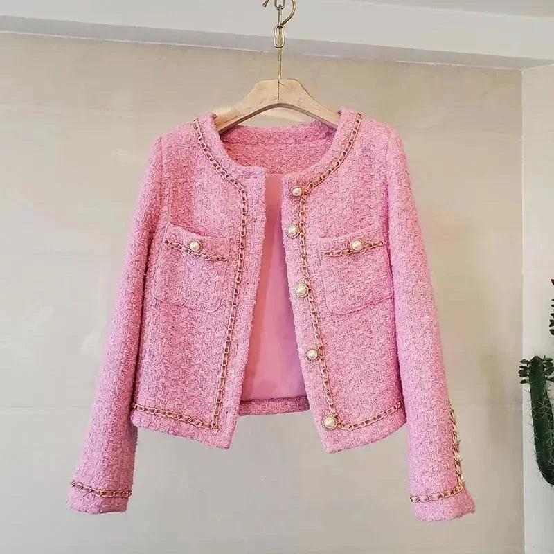 Elegante Damenjacke Slim Fit Tweed
