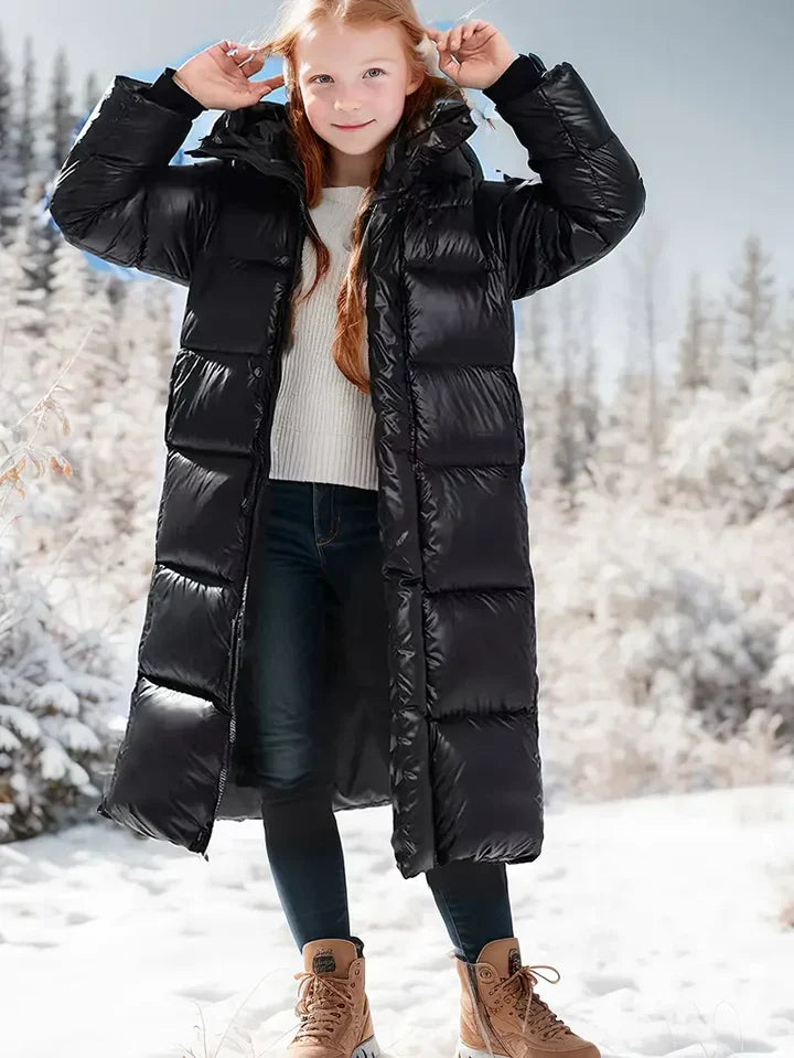 Wintermantel Mädchen Lang Kapuzenparka Warm - IdealeKleiden
