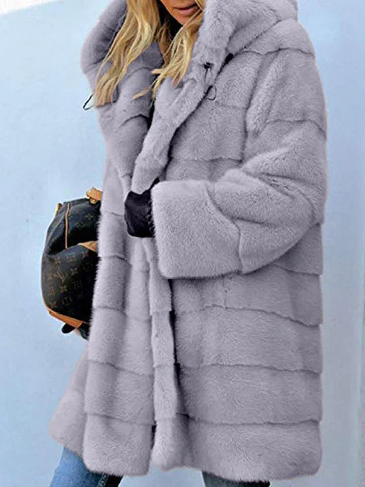 Kunstpelz-Parka Jacke Mit Kapuze Oversized