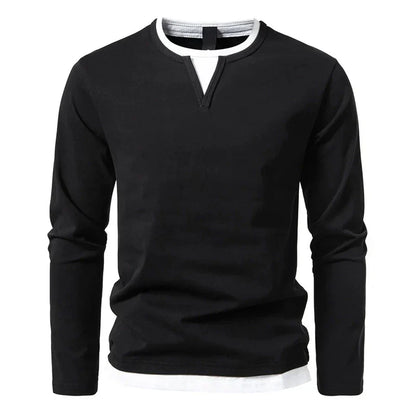 Herren Langarmshirt Modern Henley Style