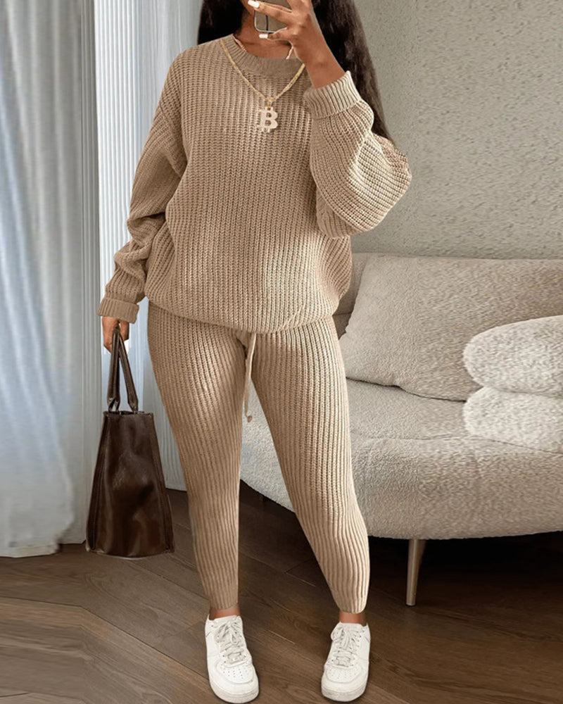 Elegantes Zweiteiliges Outfit Rundhals Ausschnitt - IdealeKleiden