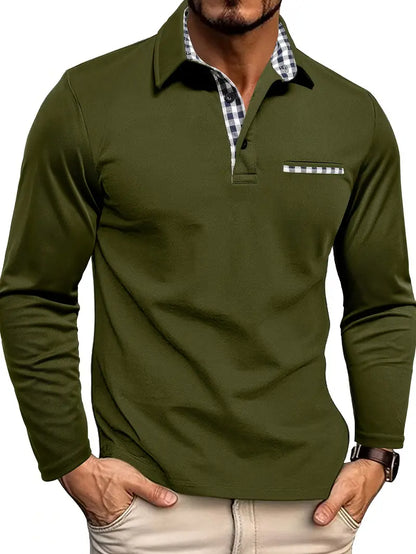 Herren Poloshirt Langarm Komfortable Qualität