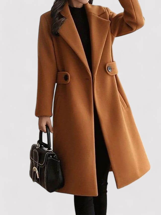 Warme Wintermantel Damen Wollmantel mit Gürtel
