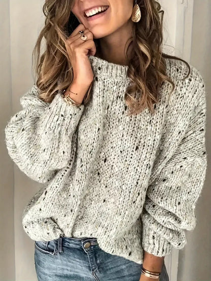Modisches Rundhals-Sweatshirt mit Punktemuster