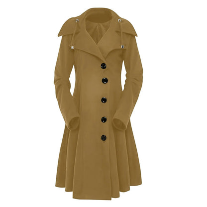 Eleganter Damen-Trenchcoat mit Kapuze