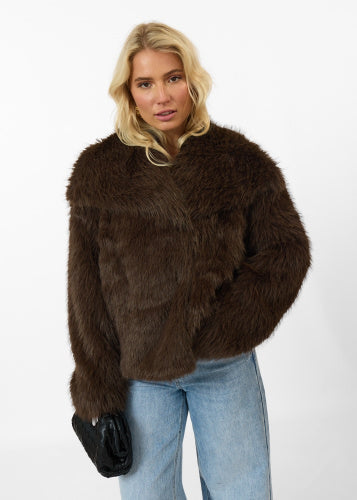 Stylische Kunstpelz-Jacke Damen