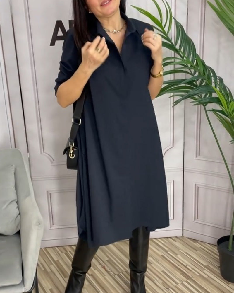 Kaschmir Freizeitkleid Elegantes Design - IdealeKleiden