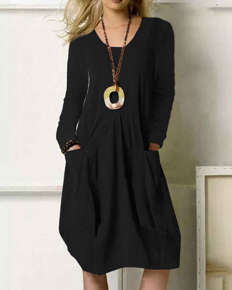 Praktisches Kleid Mit Taschen Damen