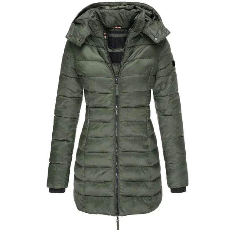 Damen Winterparka Lange Pufferjacke Mit Kapuze