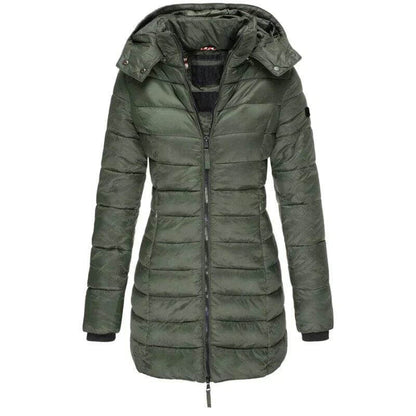 Damen Winterparka Lange Pufferjacke Mit Kapuze