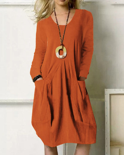 Praktisches Kleid Mit Taschen Damen