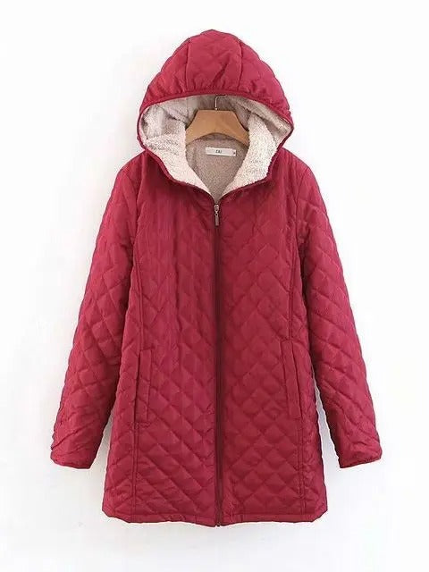 Warme Steppjacke Damen Kapuze