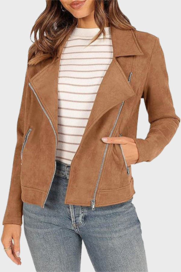 Lederjacke Damen Biker Style Kurz