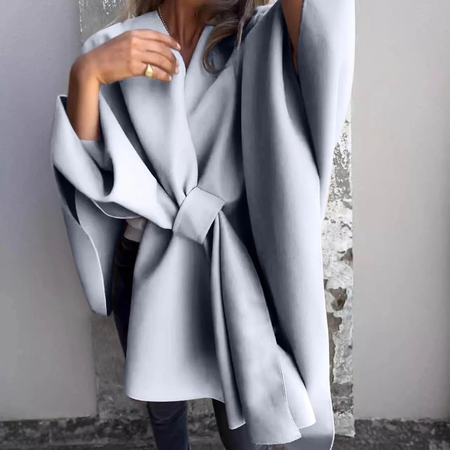 Gemütlicher Strickcardigan Fledermausärmel Warm