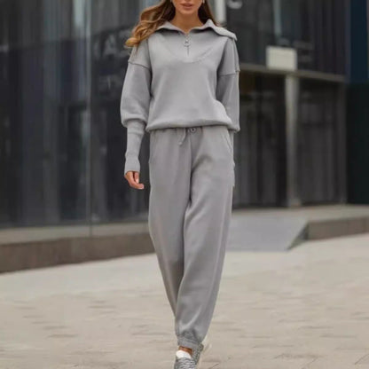Bequeme Freizeit-Kleidung Set mit Reißverschluss Pullover
