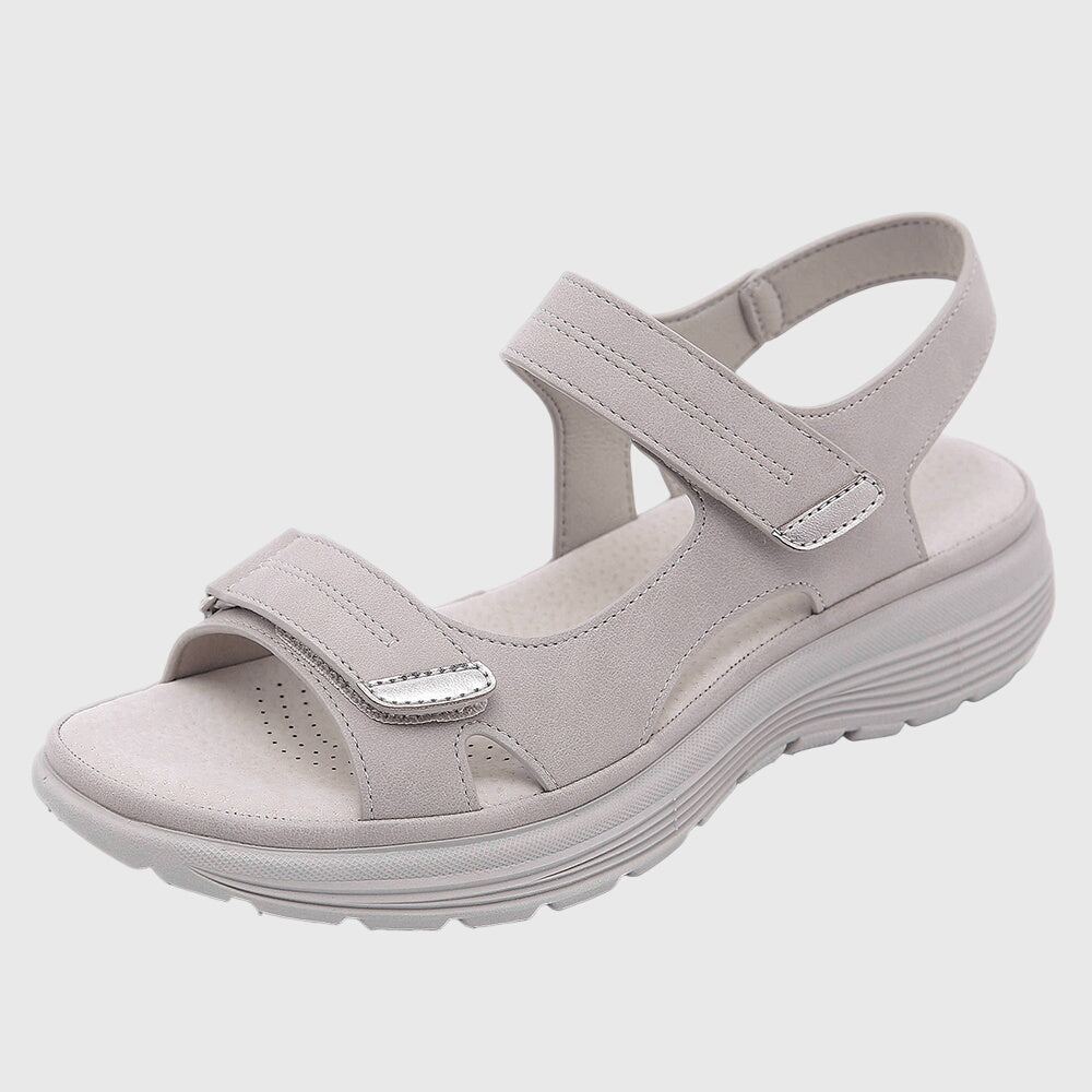 Damen Sandalen Offene Zehen Schmal Klettverschluss