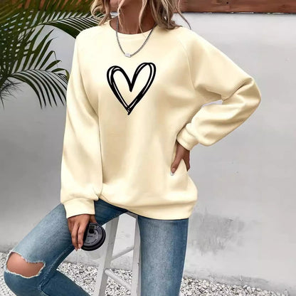 Trendy Sweatshirt Damen Rundhals Langarm