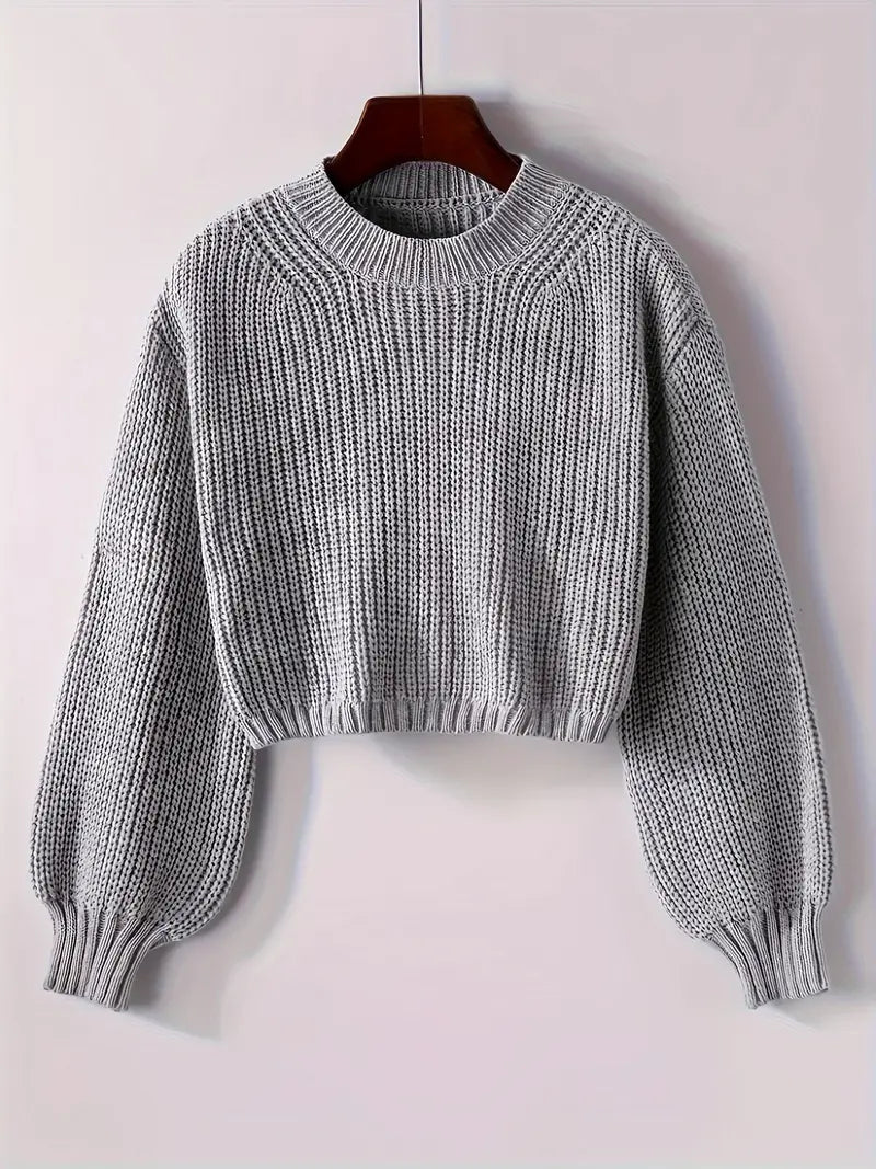 Damen Winterpullover Rippstrick Kurzmodell